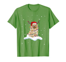 Load image into Gallery viewer, Pomeranian With Santa Hat Christmas Lights Reindeer Gift T-Shirt-2044121