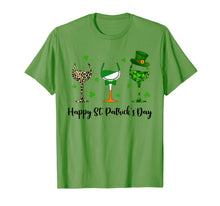 Load image into Gallery viewer, Irish Gifts Three Wine Glasses Shamrock St Patrick's Day T-Shirt-840834