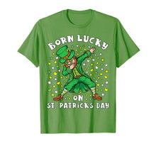 Load image into Gallery viewer, Born Lucky On St Patrick's Day Dabbing Leprechaun Birthday T-Shirt-711770