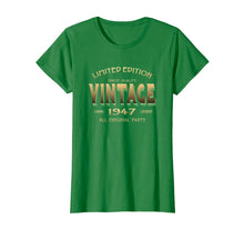Load image into Gallery viewer, 72nd Birthday Gift 1947 T-shirt B-day 72 Year Old Age Yr