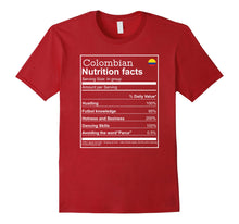 Load image into Gallery viewer, Colombian Nutrition Facts funny cool graphic tshirt
