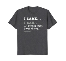Load image into Gallery viewer, I Came, I Saw, I Forgot T-Shirt for Seniors - Great Gag Gift