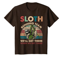 Load image into Gallery viewer, Vintage Sloth Running Team We'll Get There Funny Sloth Shirt