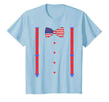Load image into Gallery viewer, 4th Of July Bow Tie & Suspenders Americann Flag T shirt