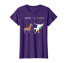 Load image into Gallery viewer, Doctor Social Worker Unicorn Dancing Pole Tshirt