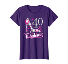 Load image into Gallery viewer, 40 & Fabulous T-shirt. 40th Birthday t shirt for women.