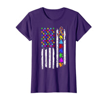 Load image into Gallery viewer, Autism Awareness American Puzzle Flag Distressed T-Shirt