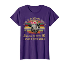 Load image into Gallery viewer, Living Life Somewhere Between Jesus Take The Wheel Tshirt