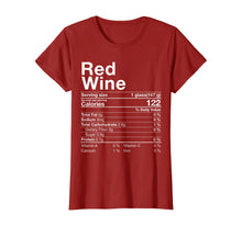Load image into Gallery viewer, Red Wine Nutritional Fact Thanksgiving Drinking Christmas T-Shirt