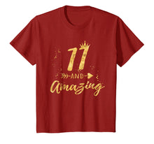 Load image into Gallery viewer, 11th Birthday Shirt for Girl, 11 and Amazing Gifts T-Shirt