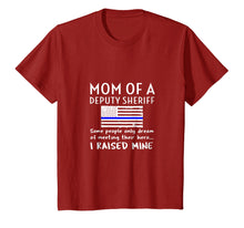 Load image into Gallery viewer, Mom Of A Deputy Sheriff Mother Thin Blue Line Flag T Shirt