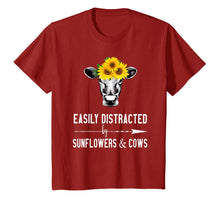 Load image into Gallery viewer, Easily distracted by sunflowers and cows T-shirt