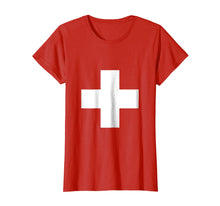 Load image into Gallery viewer, Last minute DIY Halloween Costume Shirt Swiss Flag Shirt