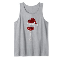 Load image into Gallery viewer, Wine Glasses Santa Hat Christmas Wine Lover Tank Top