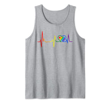 Load image into Gallery viewer, LGBT Rainbow Heartbeat T shirt Gay and Lesbian Pride month Tank Top