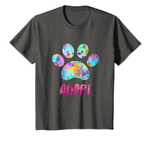 Load image into Gallery viewer, Adopt a Dog Shirt, Watercolor Rescue Dog Paw Print Tee Shirt