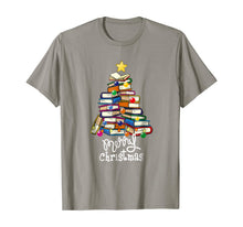 Load image into Gallery viewer, Merry Christmas Tree Shirt Love reading books Librarian nerd