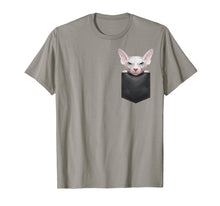 Load image into Gallery viewer, White Sphynx Cat in Breast Pocket T-Shirt