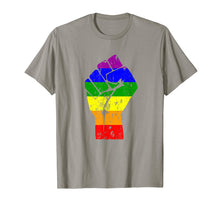 Load image into Gallery viewer, Resist Fist Rainbow Flag Gay Pride T-Shirt