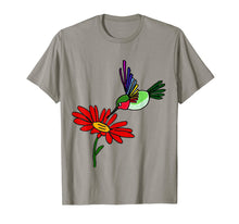 Load image into Gallery viewer, Smilenowtees Funny Hummingbird and Red Daisy Flower T-shirt