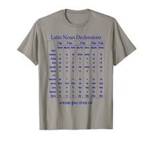 Load image into Gallery viewer, Latin Noun Declension Chart T-Shirt for Classical Education
