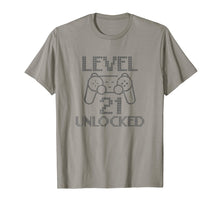 Load image into Gallery viewer, Level 21 Unlocked T-Shirt Gamer Birthday 21st Gaming Legend