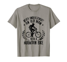 Load image into Gallery viewer, Mens Never Underestimate An Old Man With A Mountain Bike T-Shirt