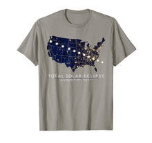 Load image into Gallery viewer, Total Solar Eclipse Map Tshirt of the USA 8/21/2017