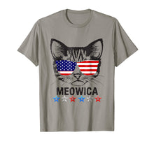 Load image into Gallery viewer, 4th of July T Shirt American Flag Cat MEOWICA Shirt
