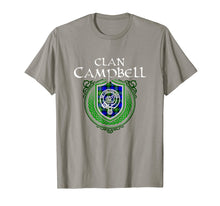 Load image into Gallery viewer, Campbell Surname Scottish Clan Tartan Crest Badge T-shirt