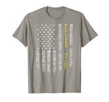 Load image into Gallery viewer, American Flag 911 Dispatcher T-Shirt gold line USA Flag