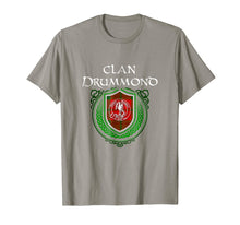 Load image into Gallery viewer, Drummond Surname Scottish Clan Tartan Crest Badge T-shirt