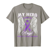 Load image into Gallery viewer, My Hero Is Now My Angel Pancreatic Cancer Awareness T-shirt