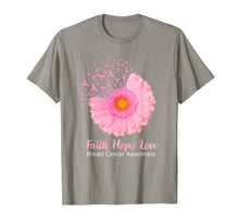 Load image into Gallery viewer, Faith Hope Love Breast Cancer Awareness Flower Pink T-Shirt