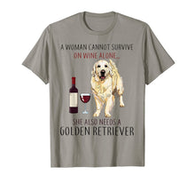 Load image into Gallery viewer, A Woman Cannot Survive On Wine Alone Golden Retriever Tshirt