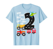 Load image into Gallery viewer, Kids Trucks 2nd Birthday Party Toddler I'm 2 Year Old Bday T-Shirt