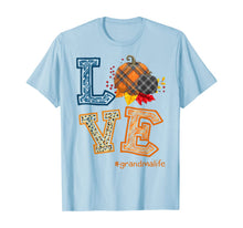 Load image into Gallery viewer, Womens LOVE Grandma Life Plaid Pumpkin Fall Thanksgiving T-Shirt