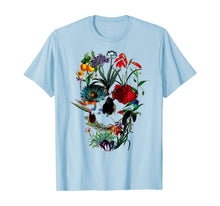 Load image into Gallery viewer, Flower skull tree skull floral skull woman t-shirt