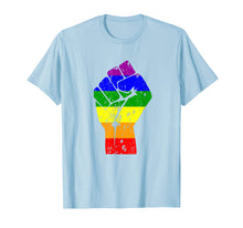 Load image into Gallery viewer, Resist Fist Rainbow Flag Gay Pride T-Shirt