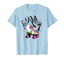 Load image into Gallery viewer, Lets roll into 7 Birthday. Unicorn, Roller skate T-shirt.