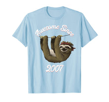 Load image into Gallery viewer, Sloth Birthday T Shirt 12 Girls Boys Awesome Since 2007 Gift