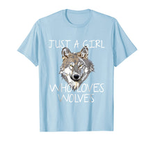 Load image into Gallery viewer, Just A Girl Who Loves Wolves Tshirt Cute Wolf Tee Shirt Gift