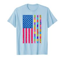 Load image into Gallery viewer, Autism American Flag Distressed T-Shirt for Autism Awareness