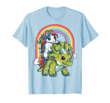 Load image into Gallery viewer, Unicorn Riding Dinosaur T shirt Triceratops Party Rainbow