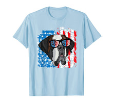 Load image into Gallery viewer, 4th of July Dog Patriotic Saint Bernard Dog with Sunglasses T-Shirt