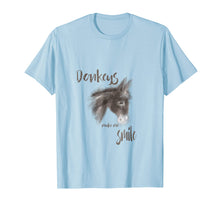 Load image into Gallery viewer, Donkeys Make Me Smile Cute Donkey T-Shirt
