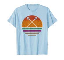 Load image into Gallery viewer, Vintage Retro Lacrosse Player Silhouette Sun Gift T-Shirt
