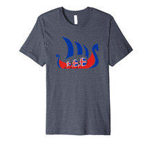Load image into Gallery viewer, Iceland Viking Ship Shirt Icelandic Flag Dragon Boat Premium T-Shirt