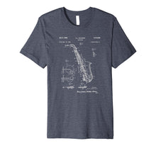 Load image into Gallery viewer, Vintage Patent Print Saxophone Player T-Shirt