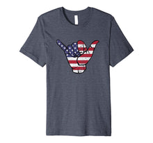 Load image into Gallery viewer, Shaka Hang Loose American Flag Premium T-Shirt